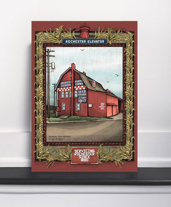 Rochester, Michigan Historical Griggs Bros Grain Elevator Art Print
