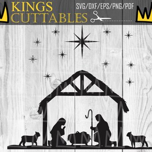 Krippe SVG | Krippe SVG | Cut Files für Cricut Silhouette | Religiöse Christliche Svg | Gesegneter Dankbarer Jesus Weihnachten Urlaub