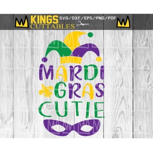 Mardi Gras Cutie SVG, Mardi Gras SVG, Mardi Gras Baby SVG Files for Cricut Silhouette, New Orleans Carnival Mask, Toddler Clipart Jester Hat