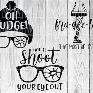 Christmas Story SVG Bundle, Beinlampe SVG Fra Gee Lay, You'll Shoot Your Eye Out SVG, Oh Fudge Svg, Lustige Weihnachten Svg, Clipart Shirts Png