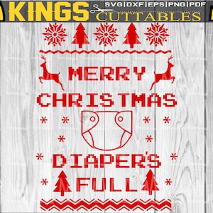 Fraldas de Feliz Natal Full SVG, Baby Christmas SVG, National Lampoons Christmas Vacation Svg, Primo Eddie Svg Suéter Feio Arquivos Svg PNG