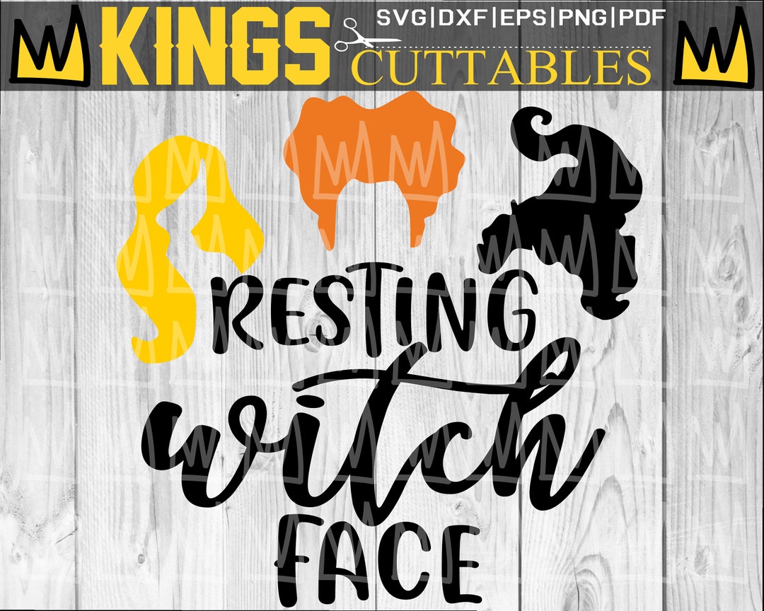 Resting Witch Face SVG, Hocus Pocus SVG Cut Files Cricut Silhouette ...