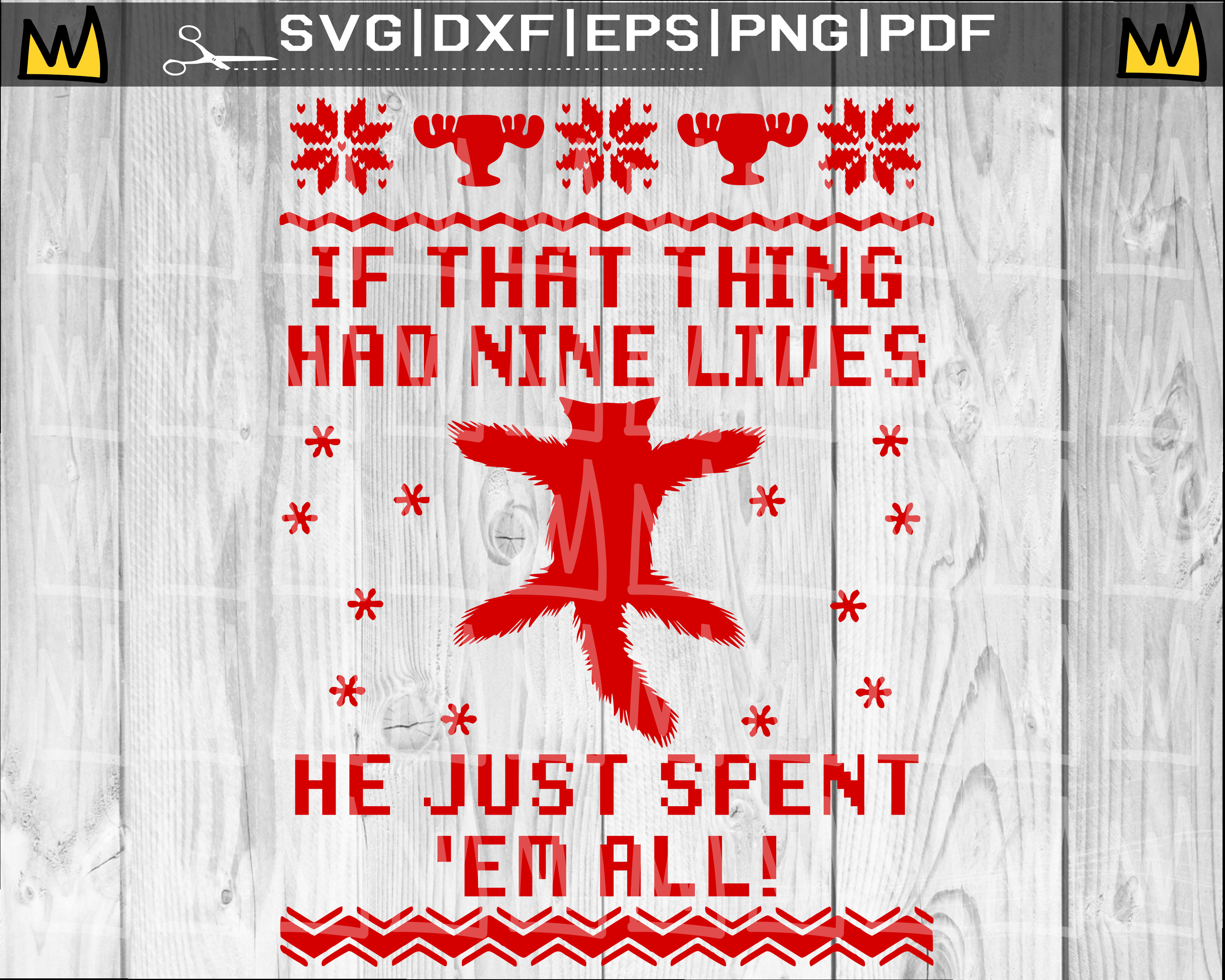 National Lampoons Christmas Vacation Cat SVG Ugly Sweater Etsy Canada