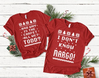 National Lampoons Vacances de Noël SVG Cut Files | Je ne sais pas Margo Pourquoi le tapis est-il mouillé Todd Griswold Drôle de Noël SVG Pull laid