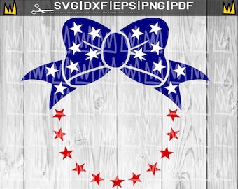 Rosett SVG, 4 juli SVG, fjärde juli SVG-filer för Cricut, patriotisk svg, självständighetsdagen svg, 4 juli svg stjärnor och ränder svg-fil