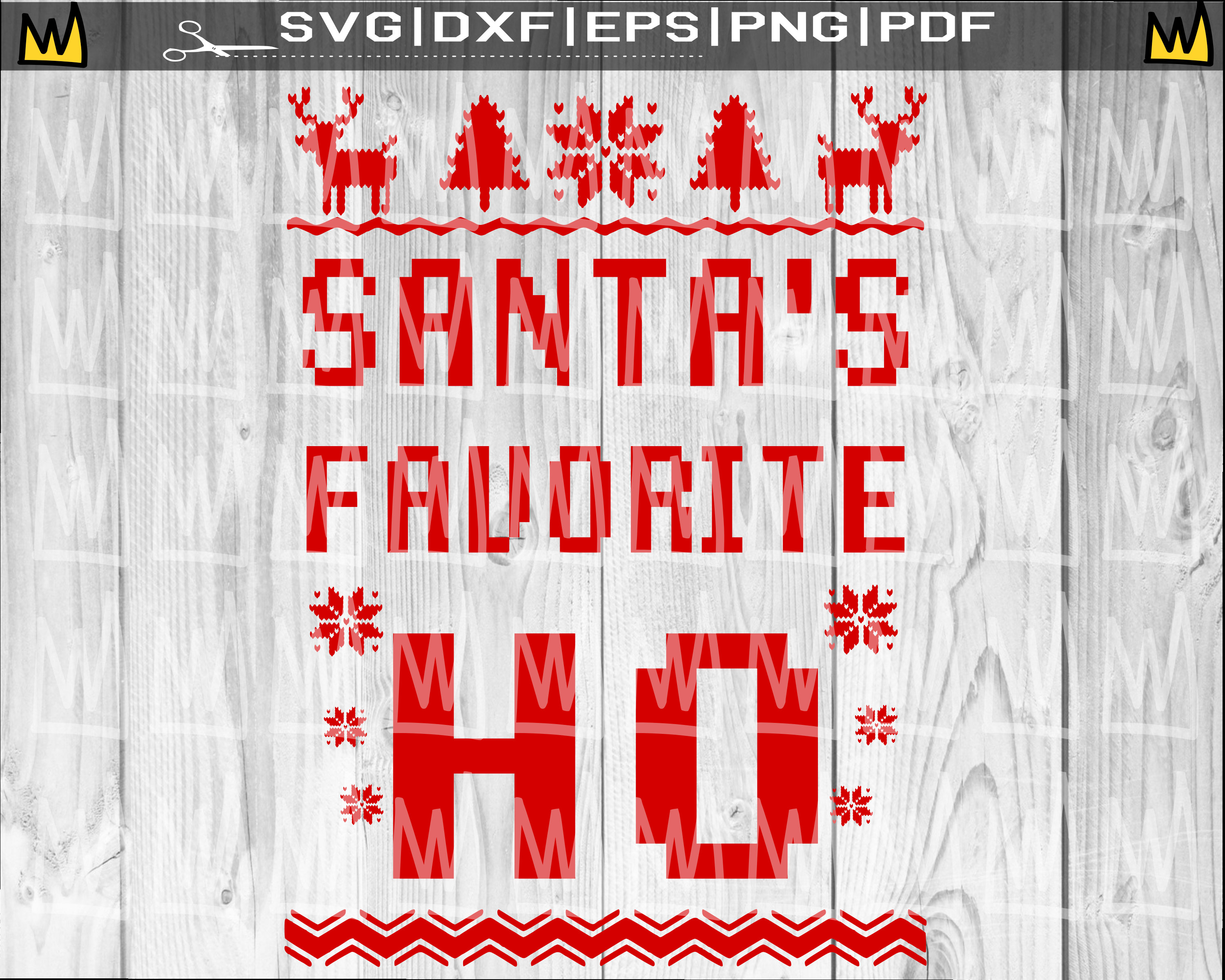 Santas Favorite Ho SVG Ugly Christmas Sweater SVG Santa SVG