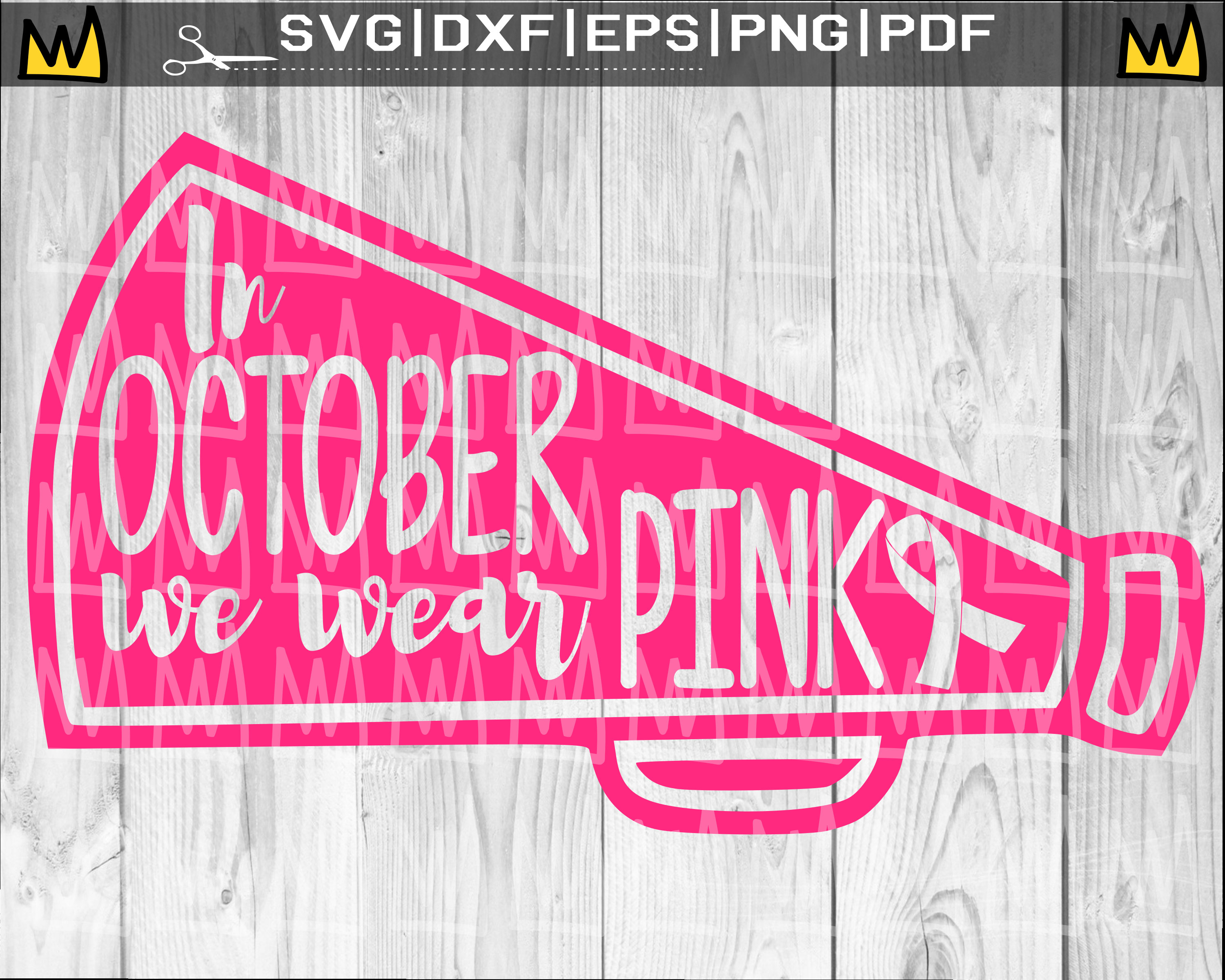 In October We Wear Pink SVG Football Svg Breast Cancer SVG Etsy