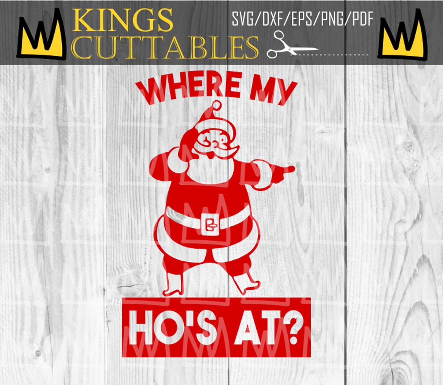 Download Santa SVG Where My Ho's At Funny Christmas SVG Merry | Etsy