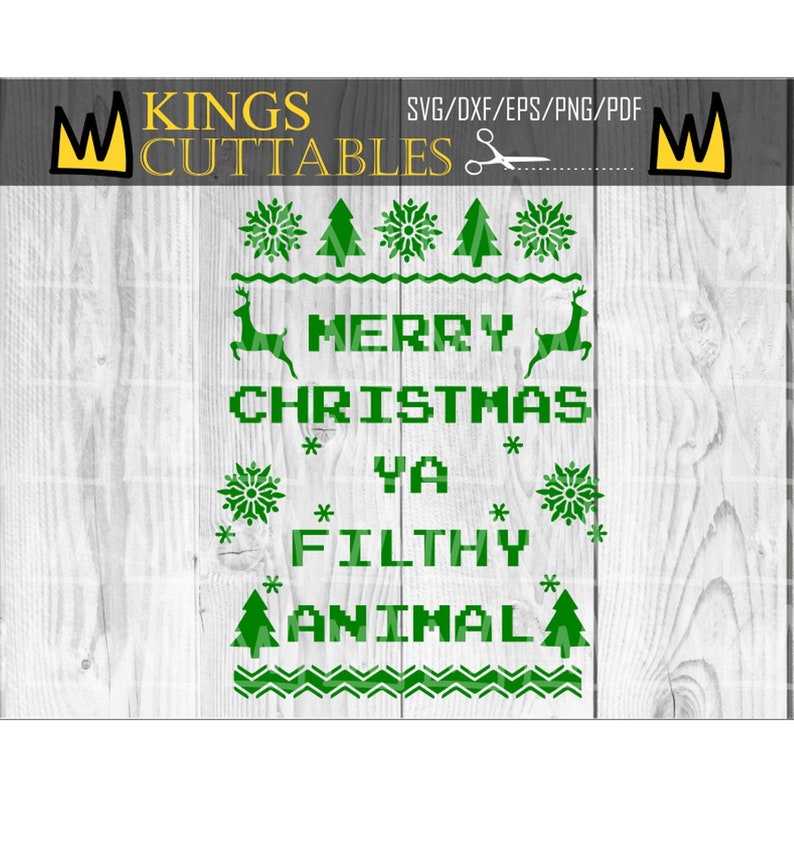 Merry Christmas Ya Filthy Animal SVG Home Alone Ugly | Etsy
