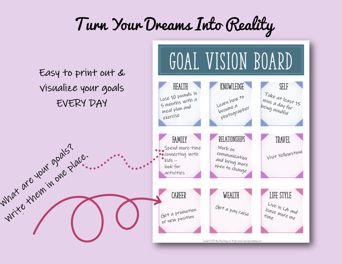 Vision Board and Affirmation Board Printable Digital - Etsy