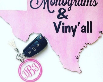 Monogram Acrylic Keychain with Tassel – Personalized Gift