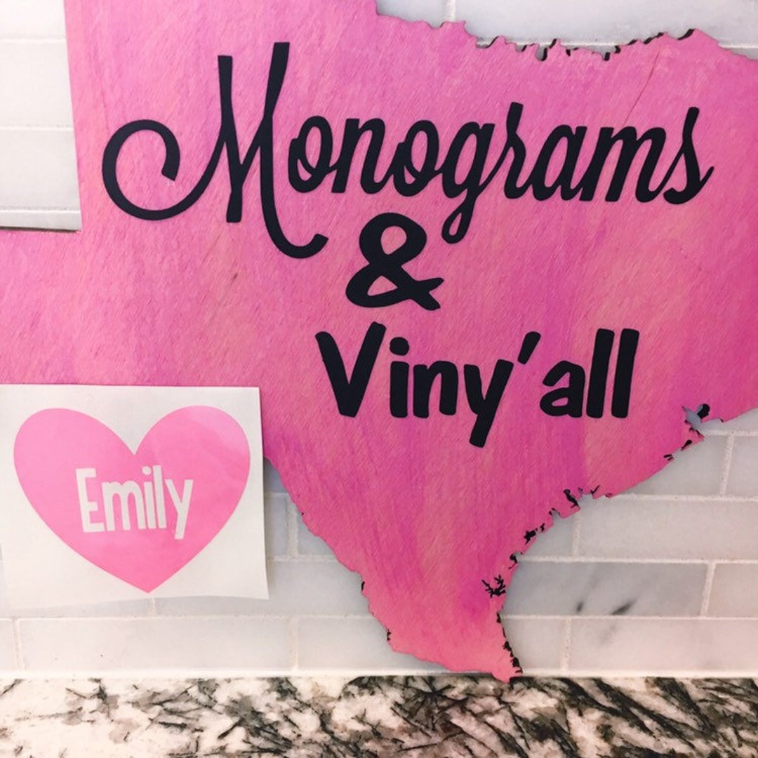 Personalized Heart Vinyl Decal – Custom Name Sticker - Etsy