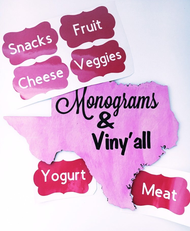 Custom Kitchen Label - Personalized Vinyl Decal - Pantry Organization ...