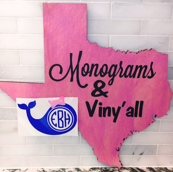 Whale Monogram Vinyl Decal
