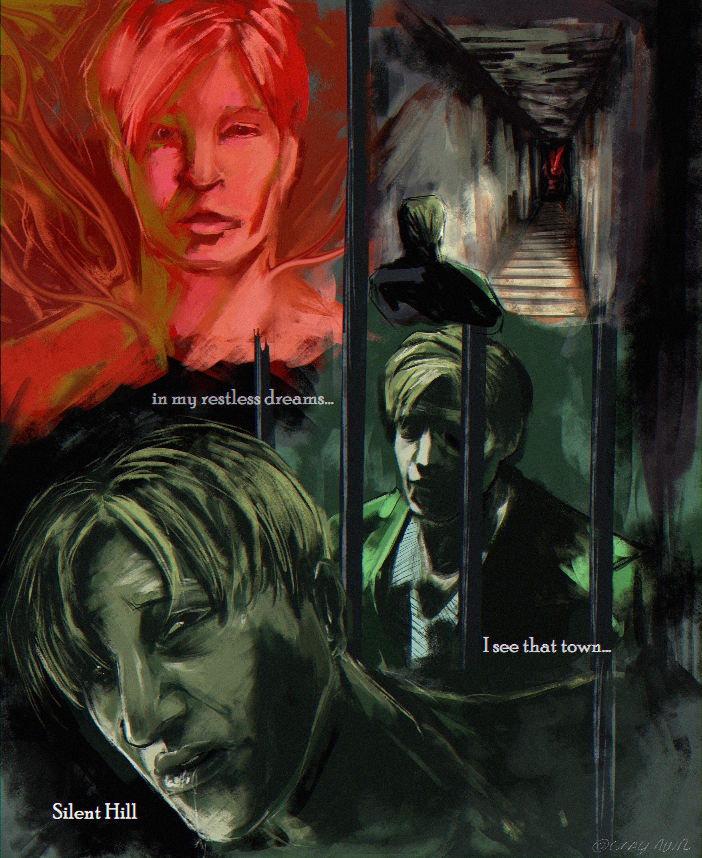 James Sunderland Art Print Silent Hill 2 Inspired Horror Game Print
