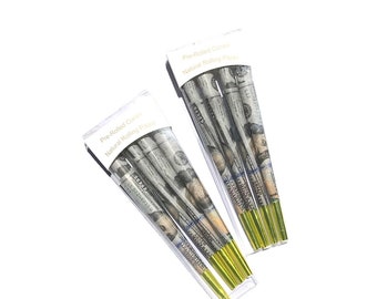 100 Dollar Bill 2 Set, 16 Pre Rolled Cones Gold Tip