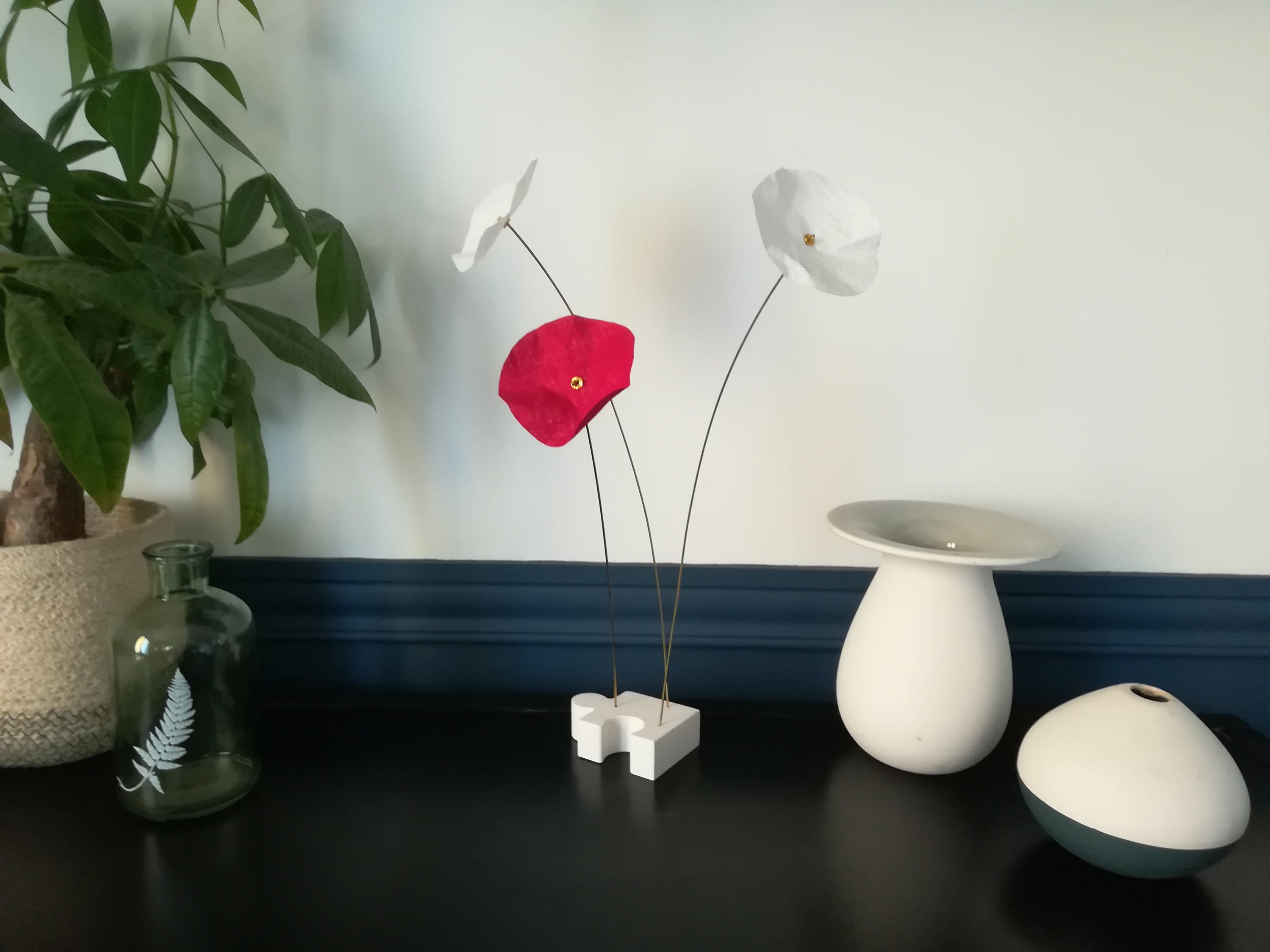 Fleurs en Lin Façon Puzzle