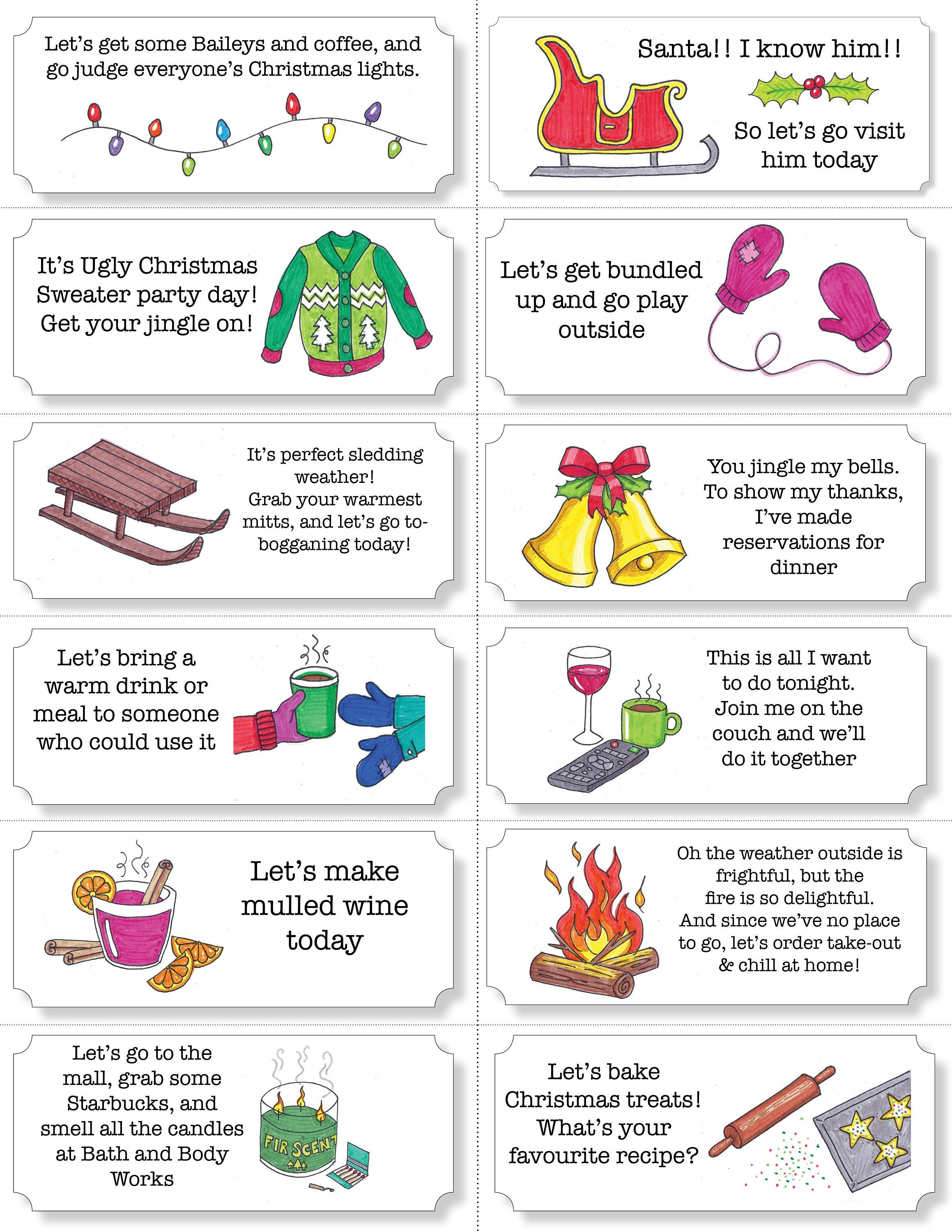 Advent Calendar Vouchers Advent Fillers Advent Ideas for Etsy