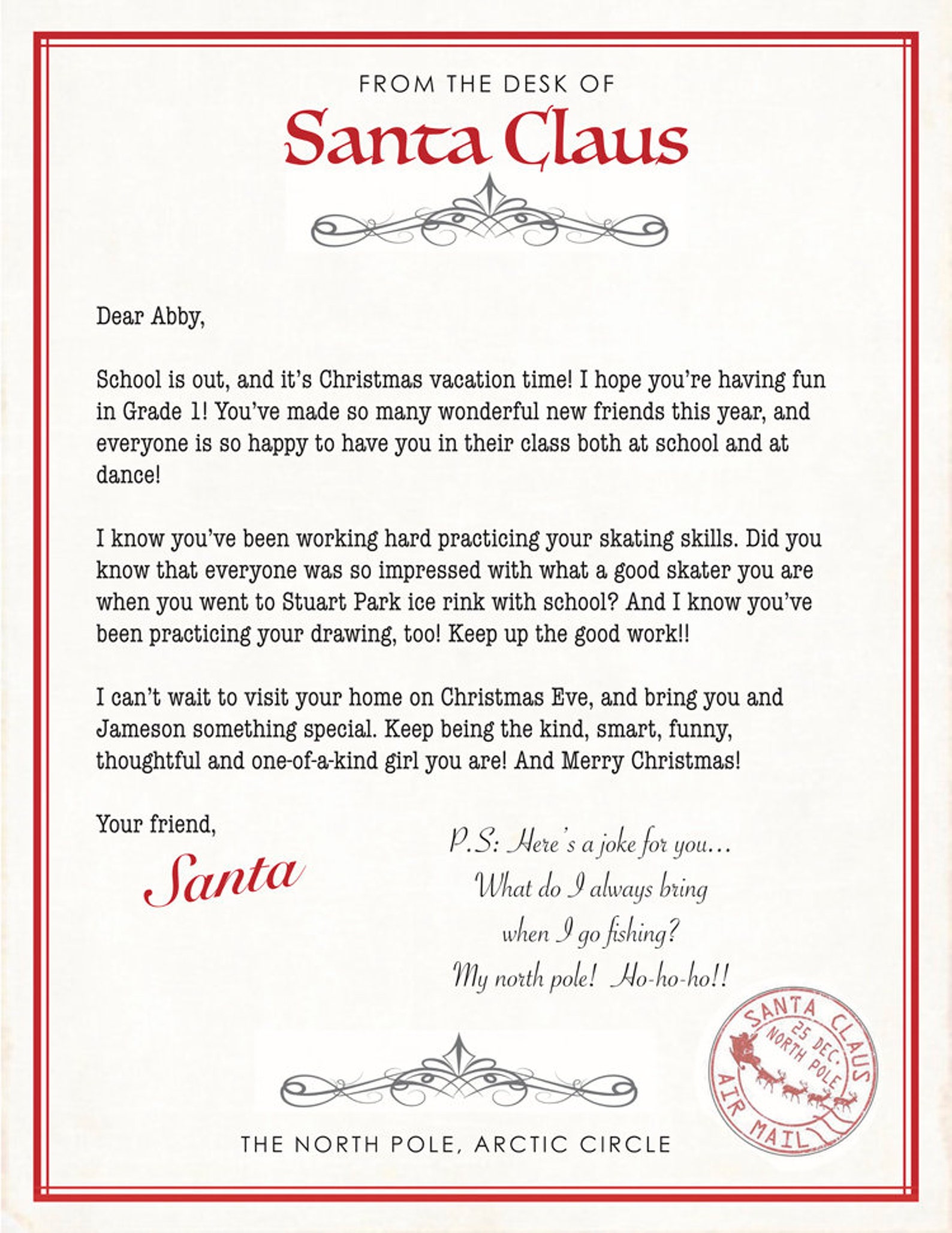 CUSTOM Letter From Santa Return Letter From Santa Customized (Instant CUSTOM Letter From Santa Return Letter From Santa Customized (Instant