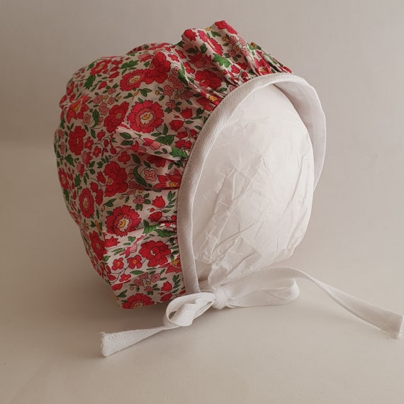 Liberty of London Baby Bonnet, With Ruffle Trim,