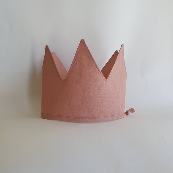 Linen Crown, Birthday, 1st Birthday, Photo Prop, Antique Blush, Fabric Crown, Kids Crown, Size Tall