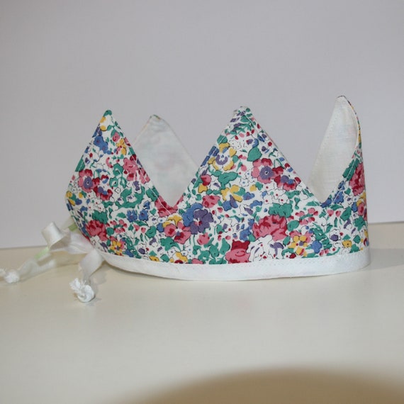 Liberty Crown, Birthday, 1st Birthday, Photo Prop, Floral, Fabric Crown, Kids Crown, Size Short