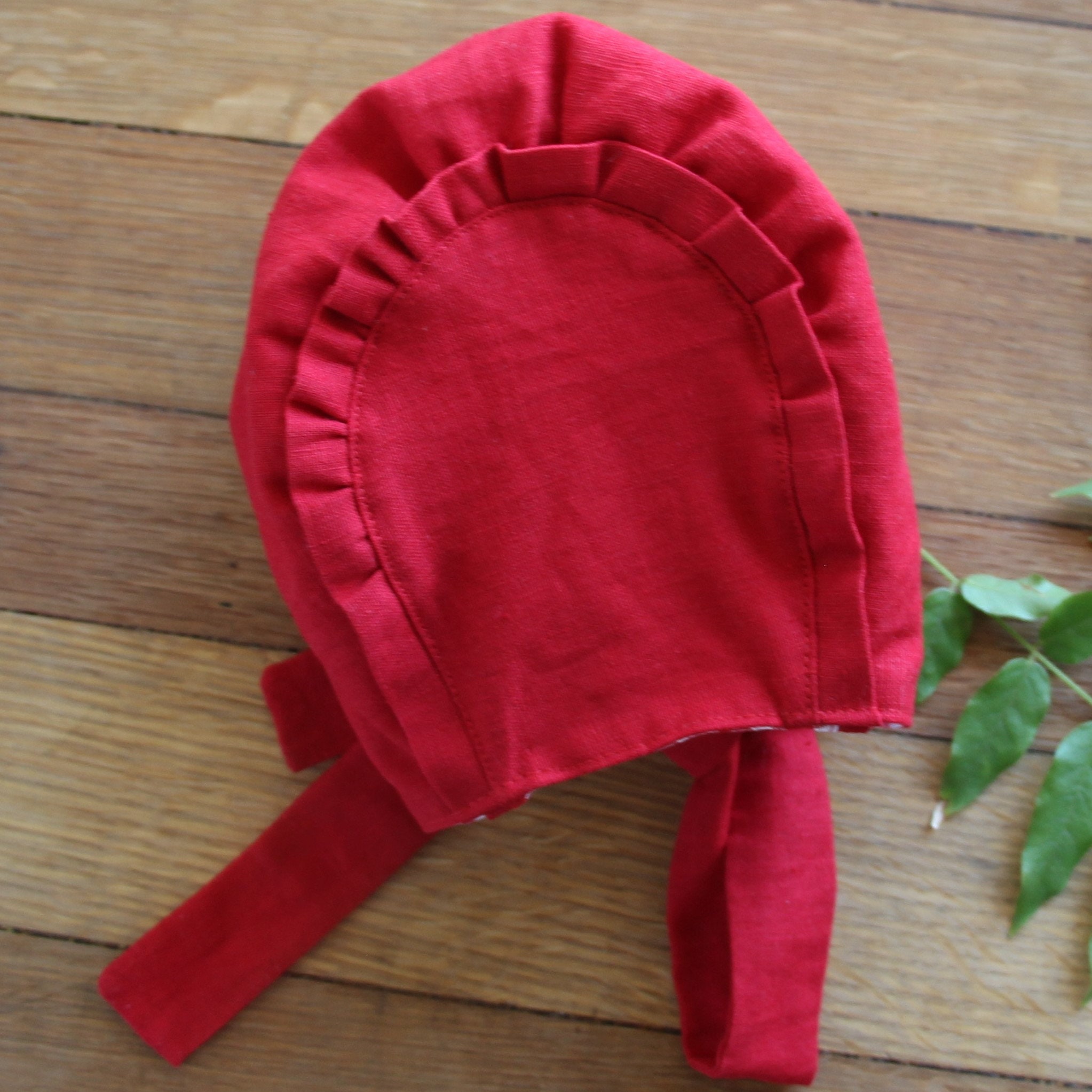 Lottie, Handmade Linen Baby With Ruffle Trim,
