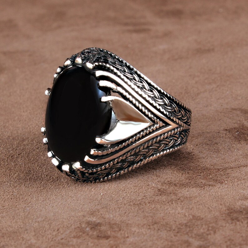 Jewelry Multistone Rings Hand Made Pure 925 Silver Sterling Men Ring With Black Onyx Stone Weight 12 Gr N To Z Uk Sizes Recommend Retail Price 30 Pound