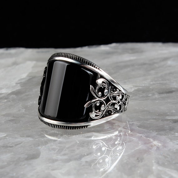 Natural Black Ring Shape Stone Uncertain 's - Temu