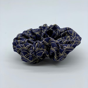 Navy Gold Foil Scrunchie - 90s Fashion Scrunchies