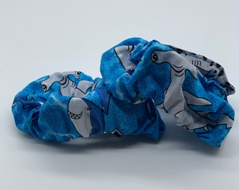 Shark Scrunchie - Scrunchie blu - Scrunchie alla moda anni '90