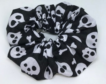 Skull Scrunchie - Black Scrunchies - 90s Fashion Scrunchie