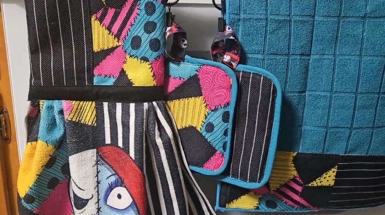 Juego de paños de cocina personalizados de Pesadilla antes de Navidad imagen 3