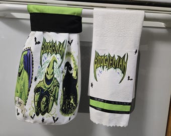 Juego de paños de cocina personalizados de Pesadilla antes de Navidad