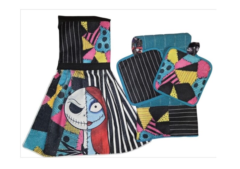 Juego de paños de cocina personalizados de Pesadilla antes de Navidad imagen 8