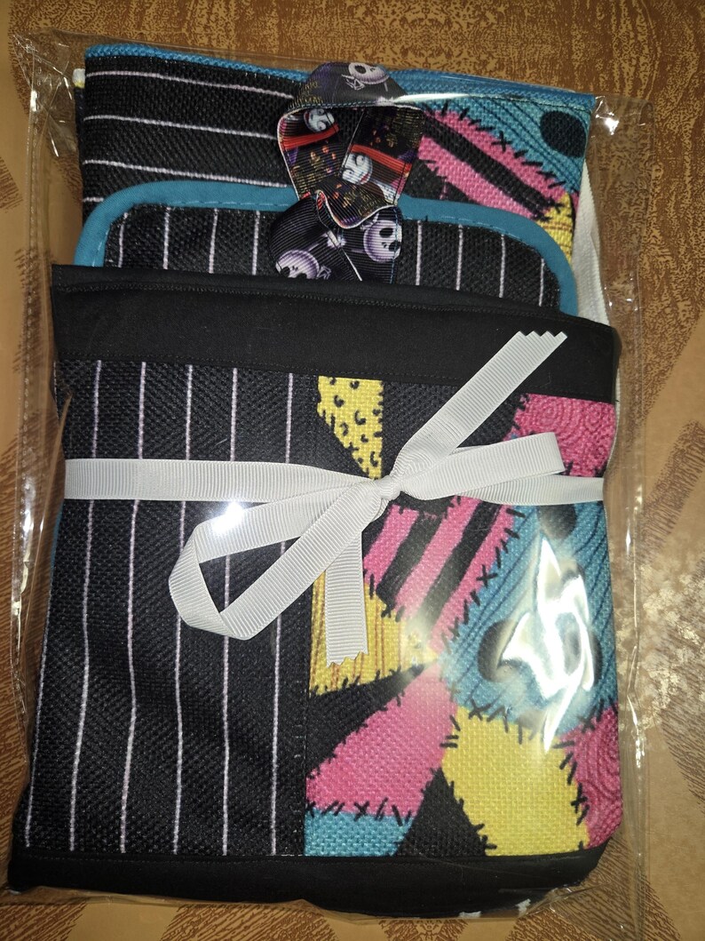 Juego de paños de cocina personalizados de Pesadilla antes de Navidad imagen 9