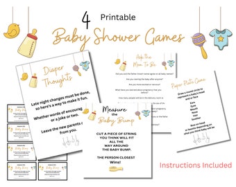 Baby Shower Games/Sip & See Games/Printable Shower Game/Baby Shower Game Bundle