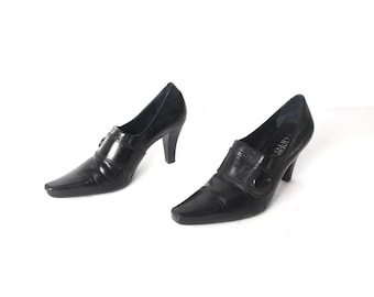 Escarpins Manolo Blahnik Tayler D'orsay - Cuir Bleu - Talons Aiguilles - Taille 35 - Occasion