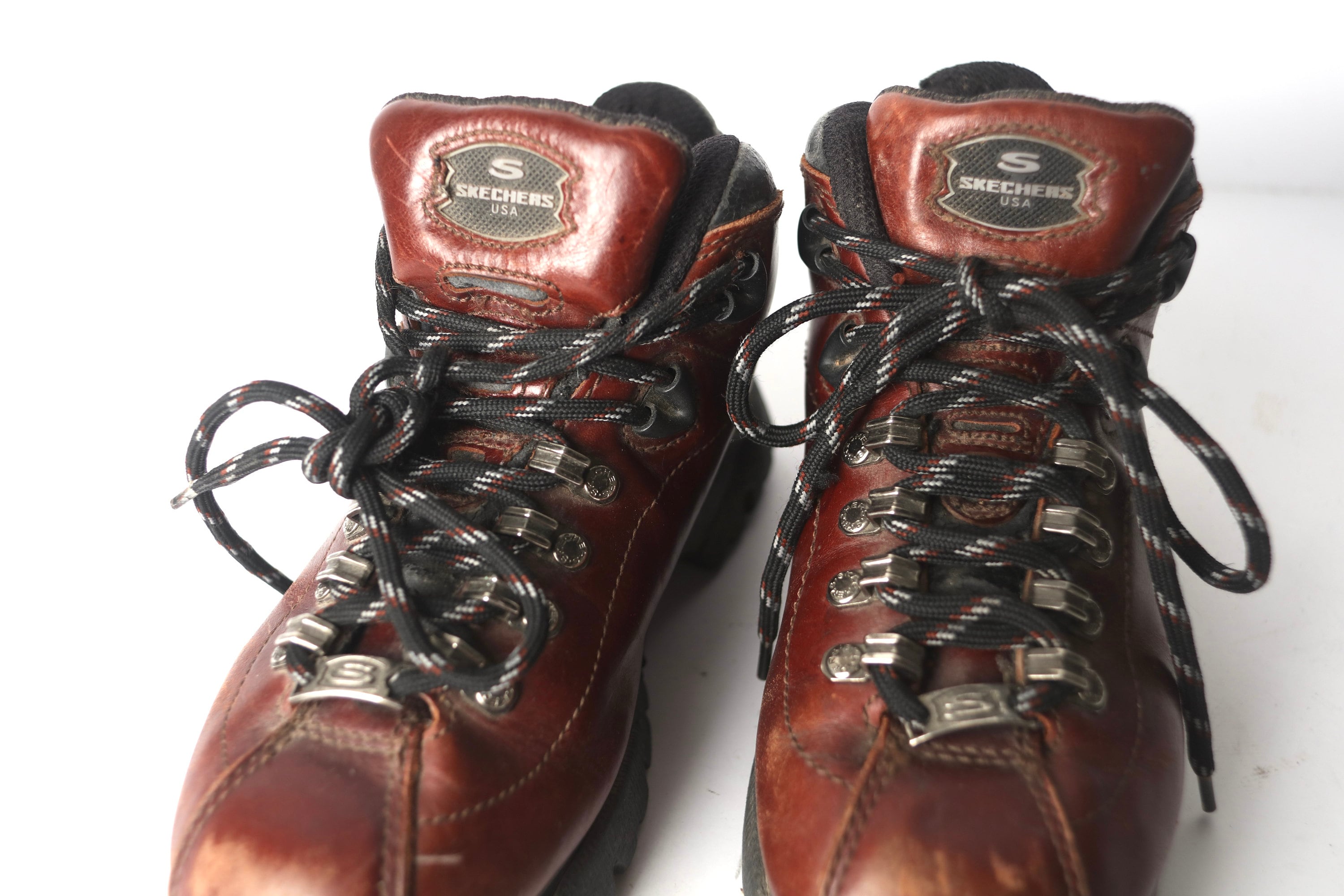 Vintage 1990s Y2k Women's BROWN Leather Lace up Boots
