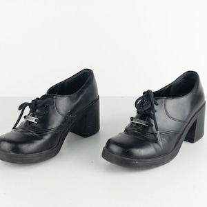 vintage 90s y2k Chunky LOAFER buckle platform heel mary jane&#39;s-- women&#39;s size 6.5 m