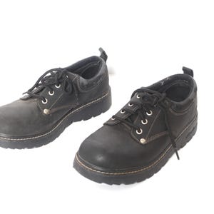 vintage BLACK skechers brand 90s y2k combat low rise platform shoes - women&#39;s size 10
