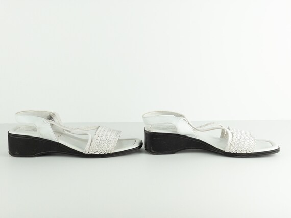 super SQUARE open toe mesh WHITE 90s y2k open san… - image 3