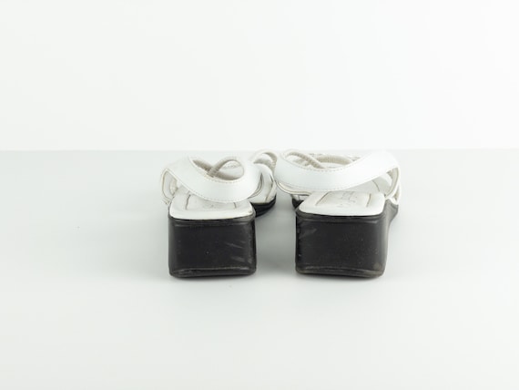 super SQUARE open toe mesh WHITE 90s y2k open san… - image 4