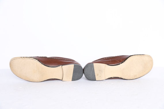 Vintage Brown LEATHER Penny Loafers Tassel Summer Fall Flats