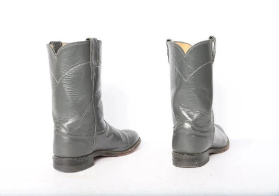 vintage JUSTIN brand COWBOY boots GREY women's si… - image 4