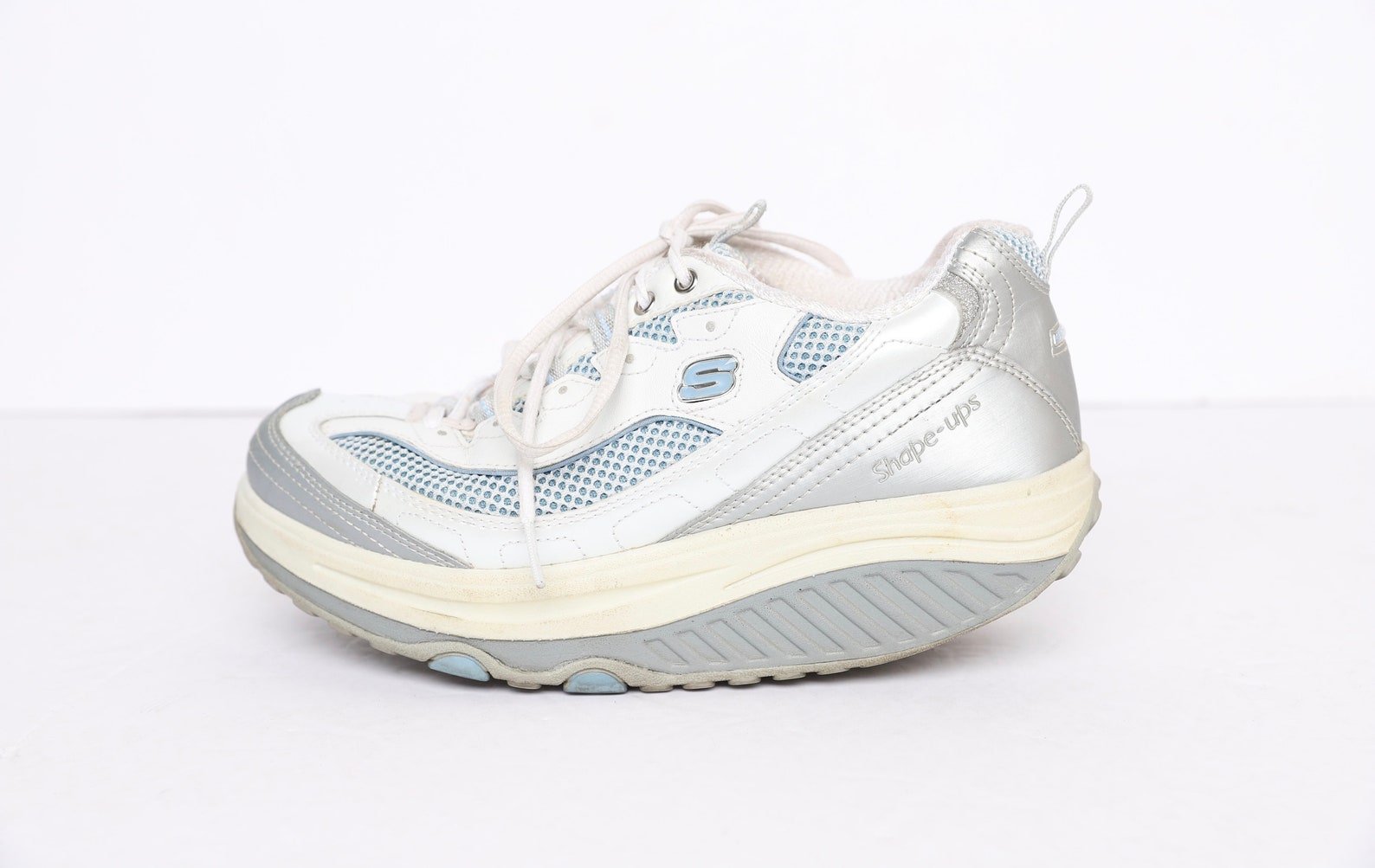 Vintage Platform SKECHERS 1990s White Blue & Silver Platform - Etsy UK
