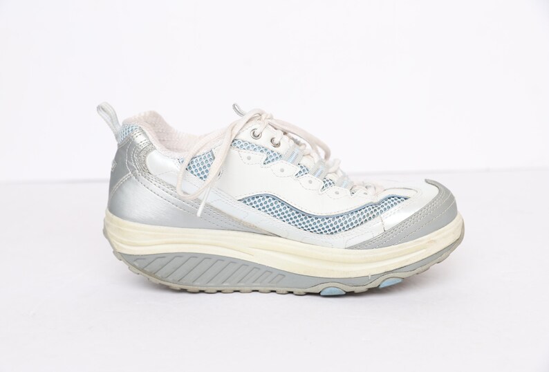 Vintage Platform SKECHERS 1990s White Blue & Silver Platform - Etsy