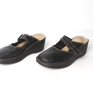 vintage contrast stitch PLATFORM chunky MARY JANE slides brand shoes -- women's U.S. size 7.5 listed