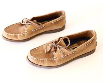 Mocasines vintage estilo oxford prep de piel marrón para mujer de la marca SPERRY, talla 9 - Envío gratuito en EE. UU.