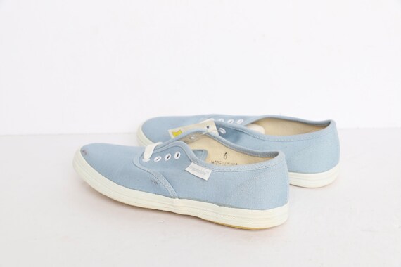 vintage KEDS style two tone BLUE & white WOMEN'S … - image 3